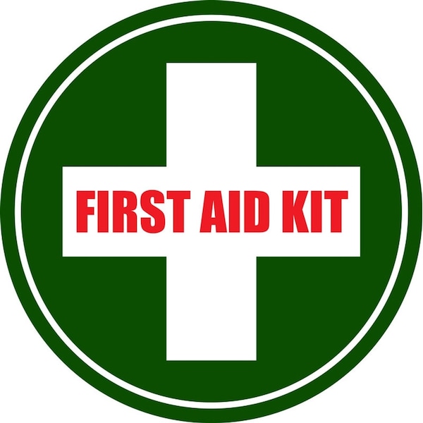 First Aid Kit 32in Diameter Non Slip Floor Sign